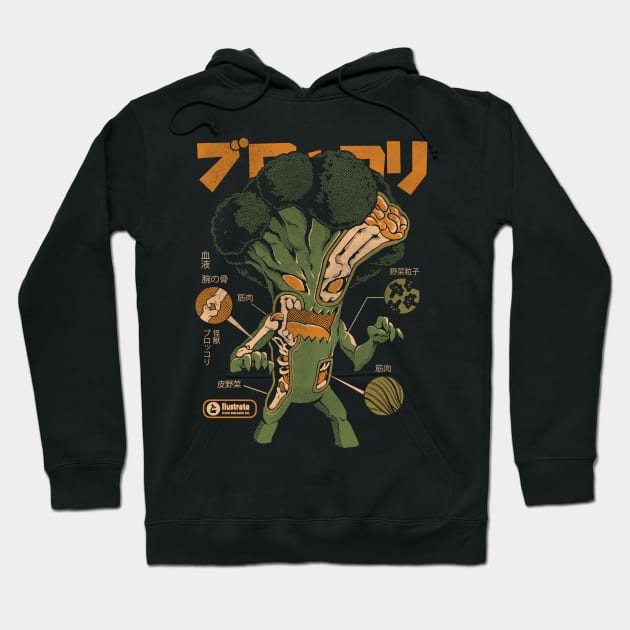 Broccozilla X-ray Hoodie by Ilustrata